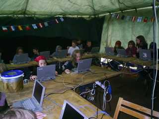 Cybertent in full swing, yes children have no problems using Linux