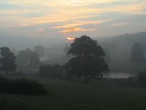Eastnor Deer Park at dawn, site of the Big Chill 
2002.