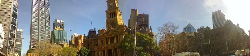 Sydney Town Hall and Queen Victoria Building in the CBD (Central Business District)