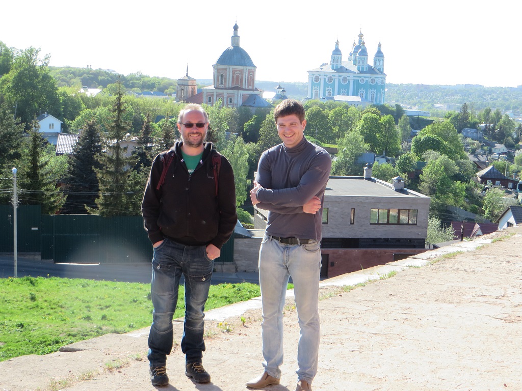 Mike and our host, Vladimir, atop Smolensk kremlin