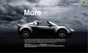 Screen shot of the Lotus Less is More campaign website
